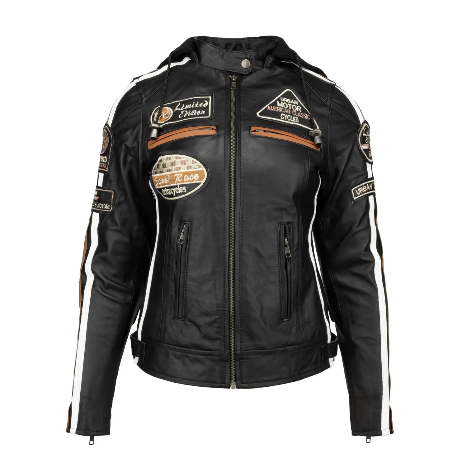 Blouson cuir moto femme cafe racer | LEGENDARY 58™ Noir - LE PRATIQUE DU MOTARD