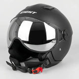 Casque jet aviateur S779 LEOV Noir Mat – Visière longue offerte