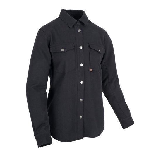 Veste Surchemise Moto Femme Noire — Aramide & Protections CE | VALA™
