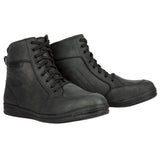 Bottes Moto Homme Oxford Kickback — Cuir Imperméable Casual Montant, Noir