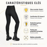Leggings Moto Femme SKADI™ - Taille Haute | Kevlar® | Protection Niveau 2