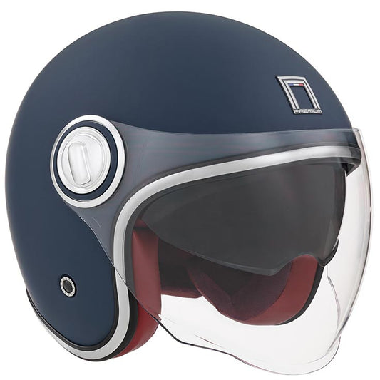 Casque Moto Jet Heritage Bleu Mat | NOX - LE PRATIQUE DU MOTARD