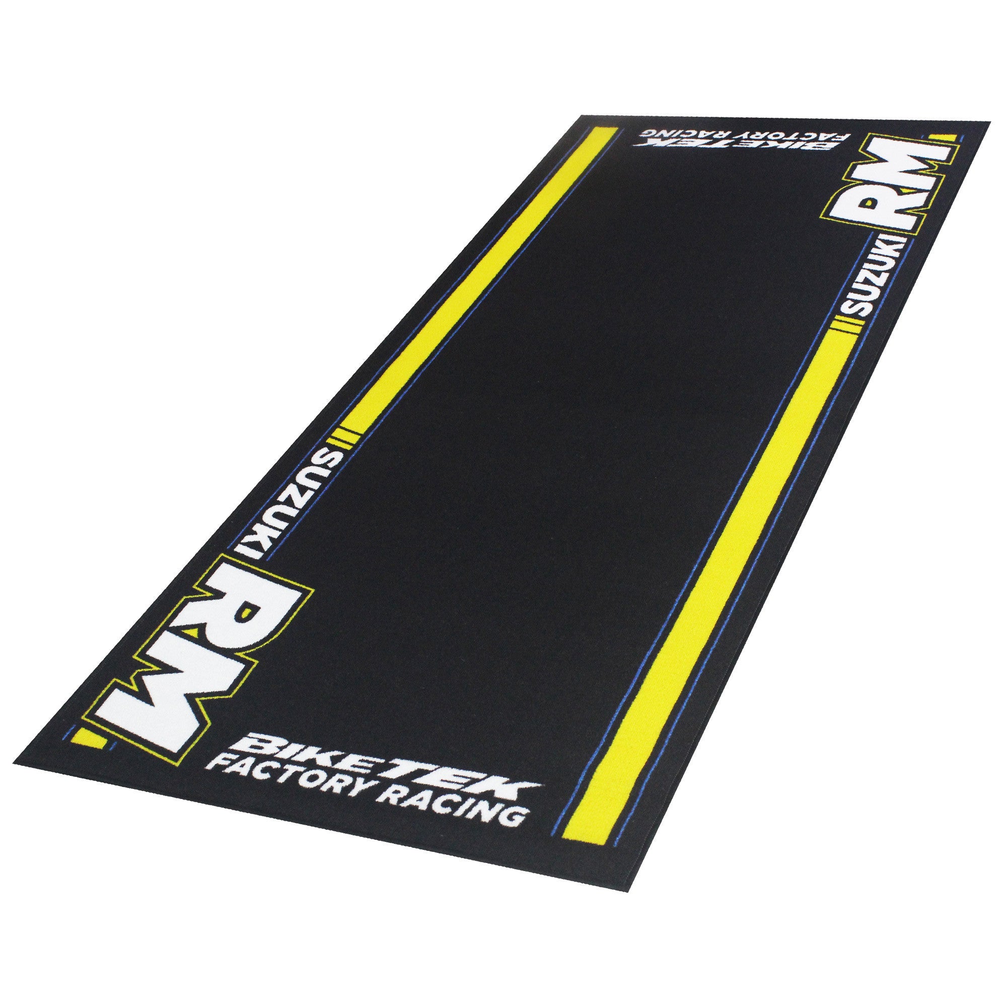 Tapis environnemental moto Suzuki RM 190x80cm pour garage, atelier et paddock