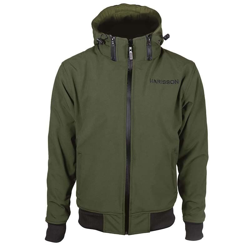 Veste Moto Softshell Homme Harisson Stewart Kaki CE - LE PRATIQUE DU MOTARD