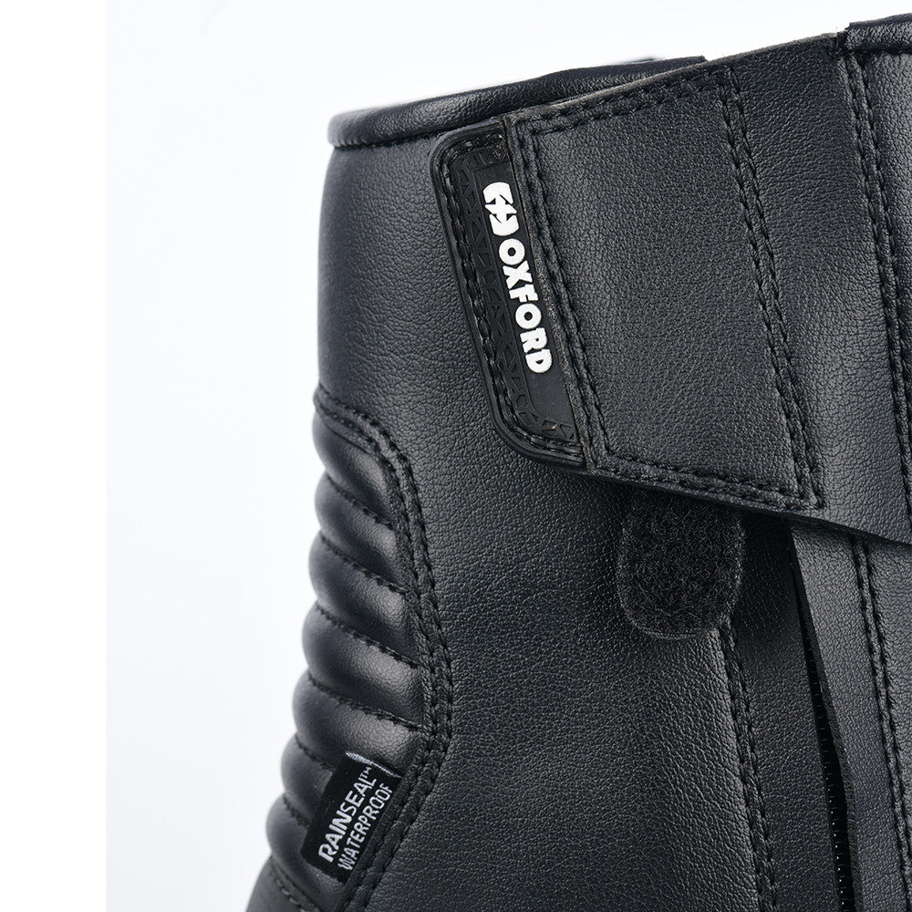 Bottes Moto Homme Oxford Warrior 2.0 — Imperméables Double Zip CE, Noir