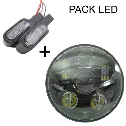 Phare LED moto rond et Clignotants pour guidon - LE PRATIQUE DU MOTARD