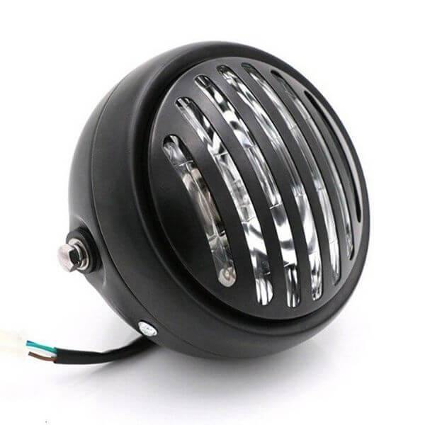 Phare rond moto avec grille - LE PRATIQUE DU MOTARD