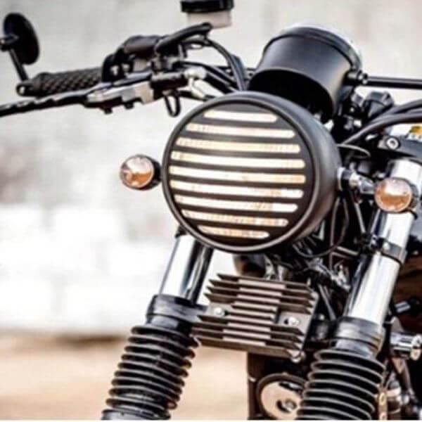 Phare rond moto avec grille - LE PRATIQUE DU MOTARD
