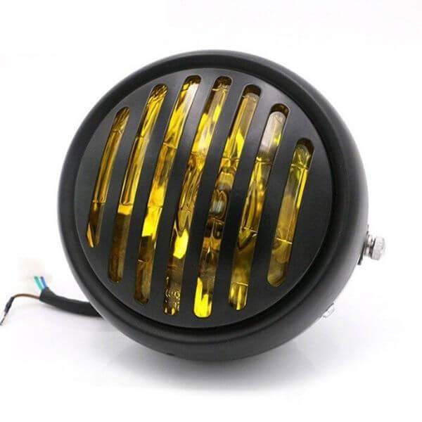 Phare rond moto avec grille - LE PRATIQUE DU MOTARD