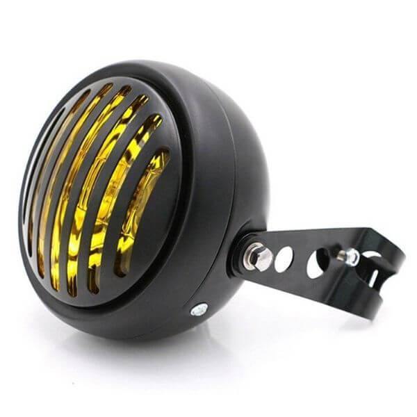 Phare rond moto avec grille - LE PRATIQUE DU MOTARD
