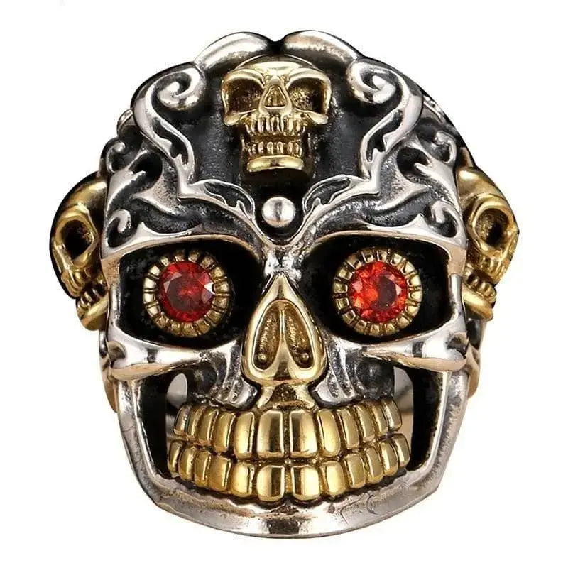 Bague motard tête de mort égyptienne (Argent) - Le Pratique du Motard