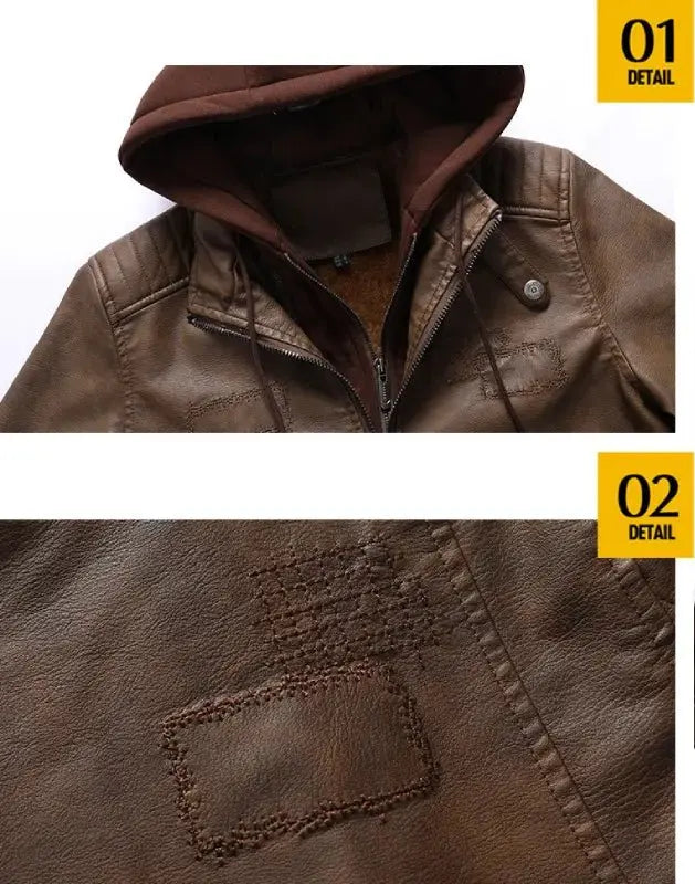 Blouson en cuir homme avec capuche - KINGS Le Pratique du Motard