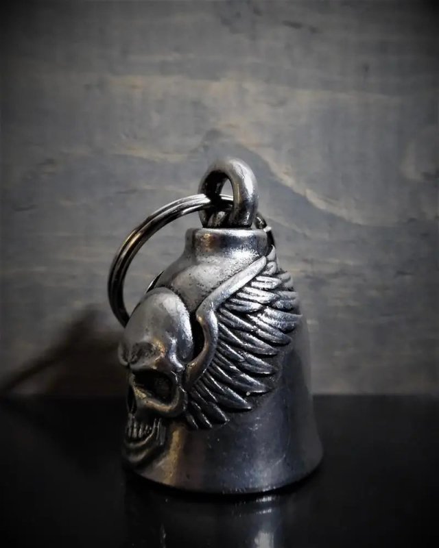 Cloche de moto unique de l'aile "Crâne en haut - Le Pratique du Motard