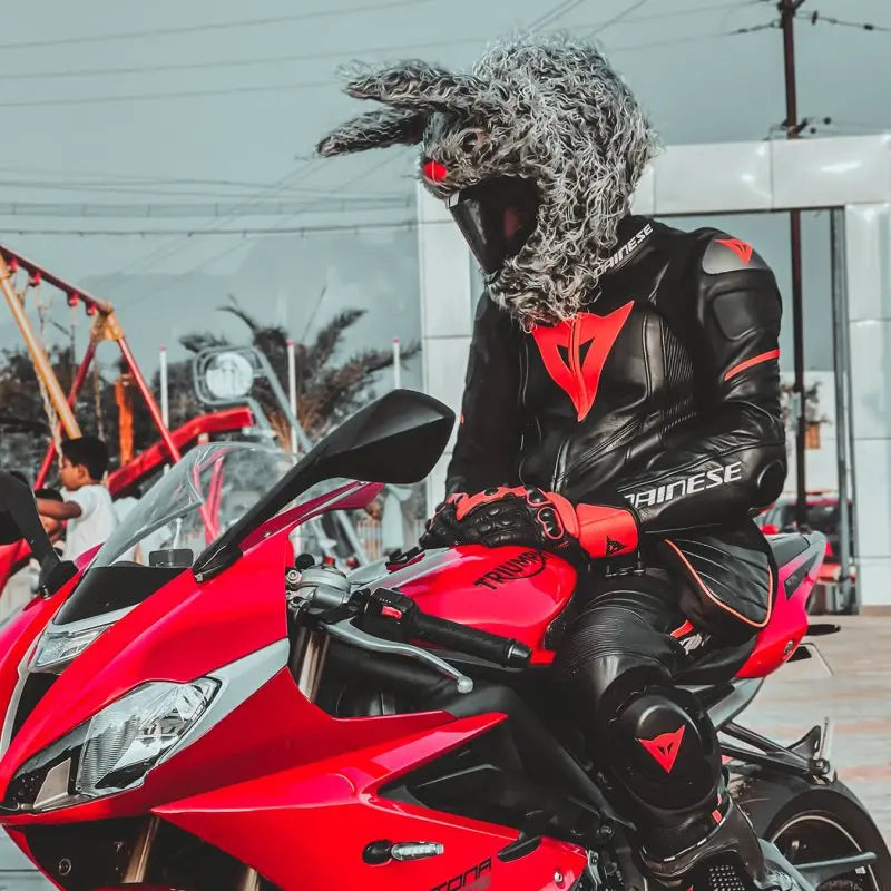 Couvre Casque Moto - Lapin maléfique Le Pratique du Motard