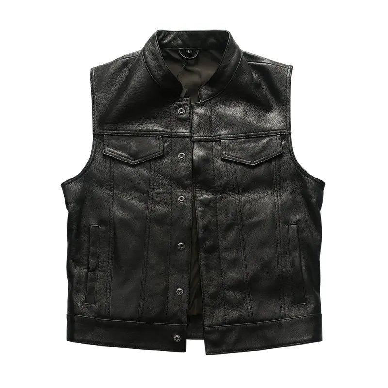 Gilet cuir biker SOA - Le Pratique du Motard