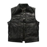 Gilet cuir biker SOA - Le Pratique du Motard