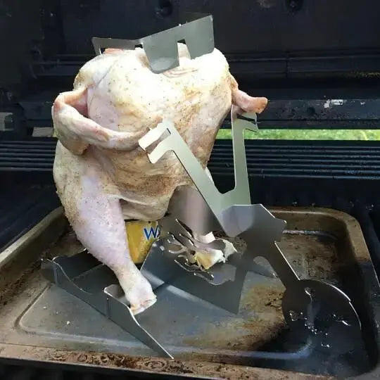 MotoGrill Support à poulet portable BBQ - Le Pratique du Motard