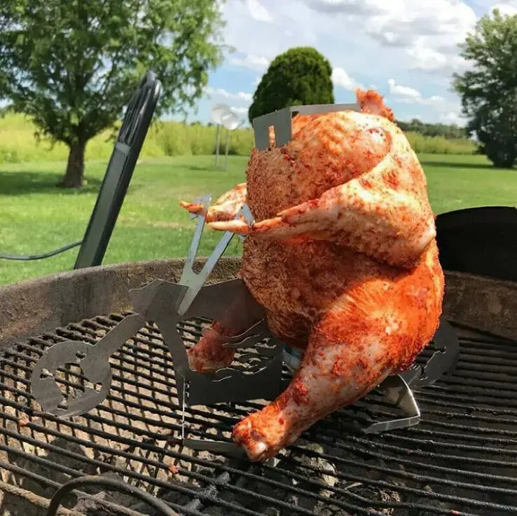 MotoGrill Support à poulet portable BBQ - Le Pratique du Motard