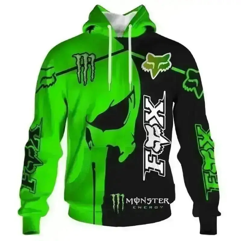 Pull à capuche Style FOX MONSTER - Le Pratique du Motard