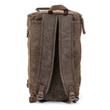 Set: Sac à dos moto Canvas RG8 Sacoche moto Vintage 20Ltr Retro marron + Sacoche de selle Moto arrière Vintage 25L Canvas Sac à dos Rouleau Le Pratique du Motard