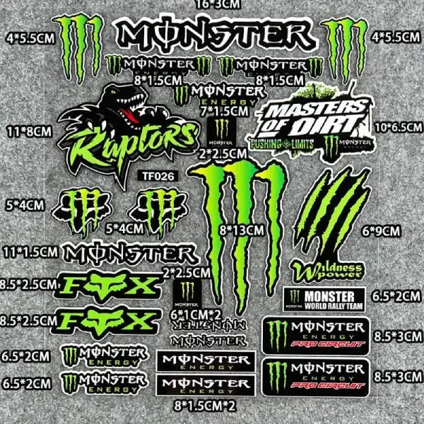Stickers casque moto - X-TRM FOX MONSTER - Le Pratique du Motard