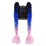 Tresse pour casque moto - Noir/Bleu/Rose - Le Pratique du Motard