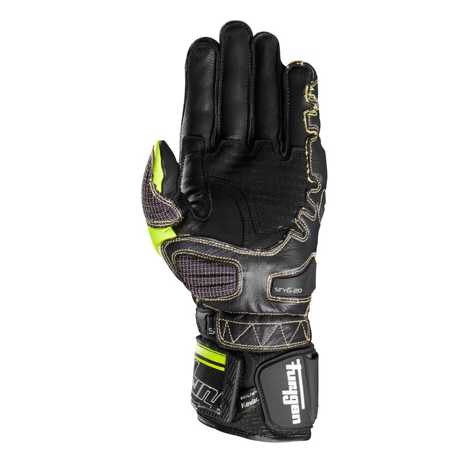 Gants Moto Furygan STYG20 X KEVLAR® Noir - Jaune stab - Blanc — Certifié CE - LE PRATIQUE DU MOTARD