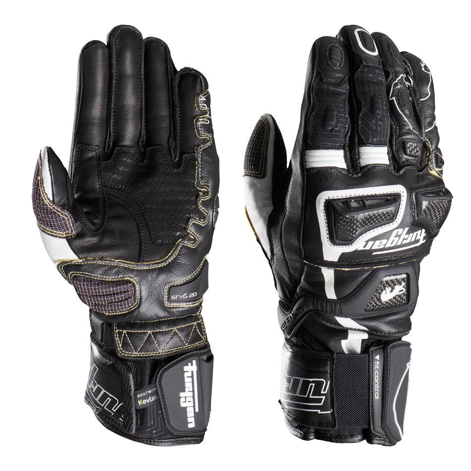 Gants Moto Furygan STYG20 X KEVLAR® Noir - Blanc — Certifié CE - LE PRATIQUE DU MOTARD