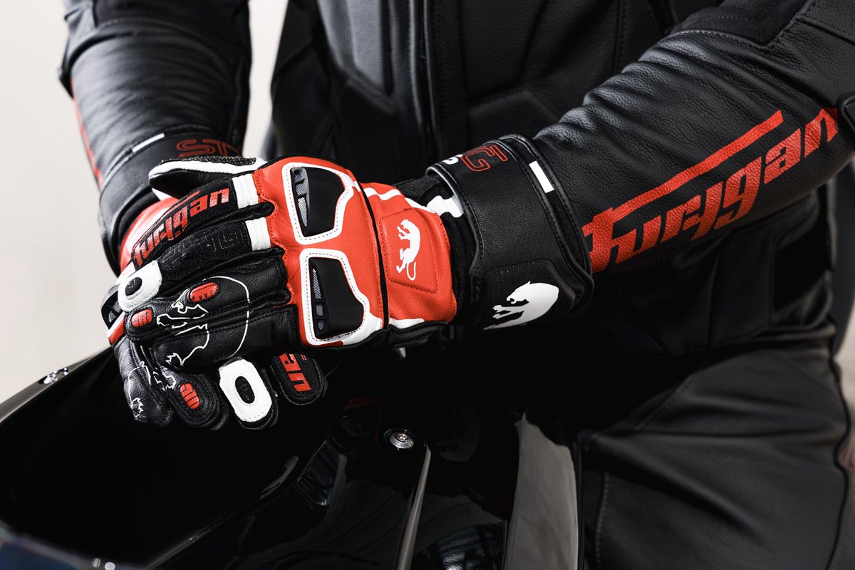 Gants Moto Furygan STYG15 Noir - Blanc - Rouge — Certifié CE - LE PRATIQUE DU MOTARD