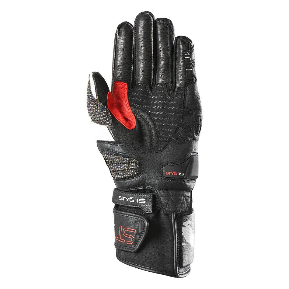 Gants Moto Furygan STYG15 Noir - Blanc - Rouge — Certifié CE - LE PRATIQUE DU MOTARD