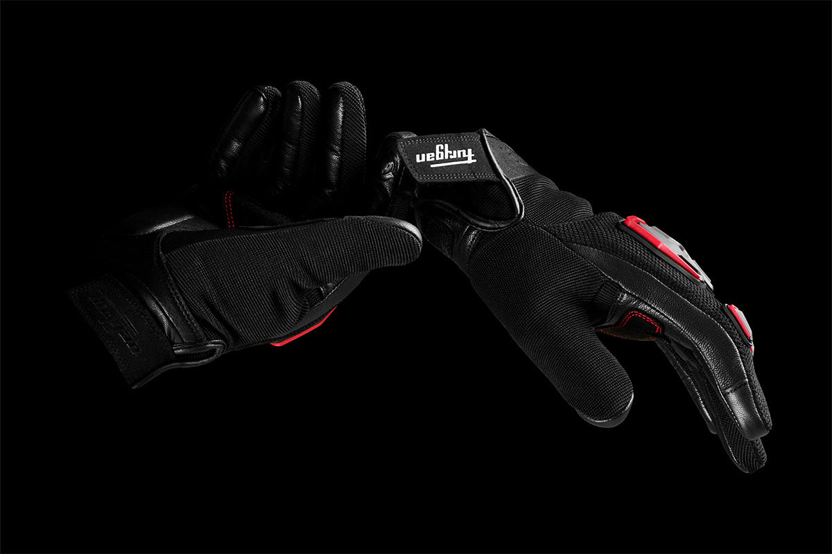 Gants Moto Furygan SHADE Noir - Rouge — Certifié CE - LE PRATIQUE DU MOTARD