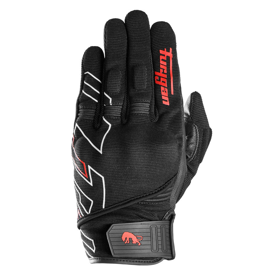 Gants Moto Furygan JET NEON D3O® Noir - Blanc - Rouge — Certifié CE - LE PRATIQUE DU MOTARD