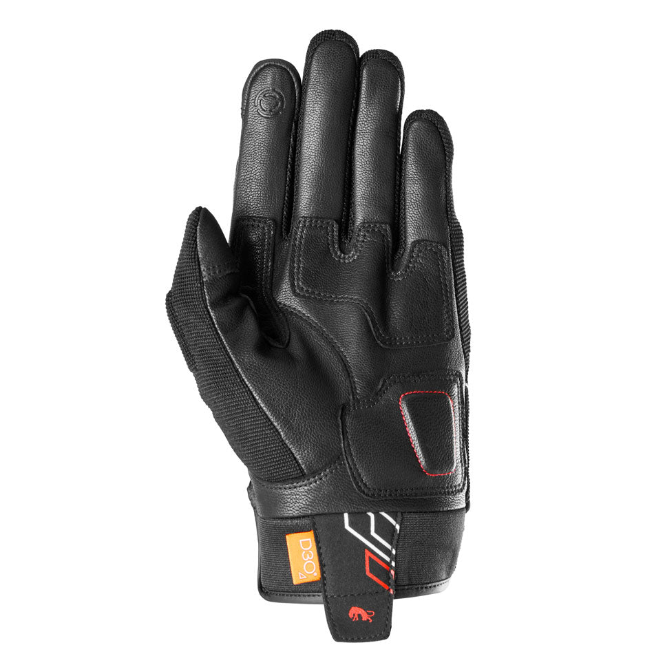 Gants Moto Furygan JET NEON D3O® Noir - Blanc - Rouge — Certifié CE - LE PRATIQUE DU MOTARD