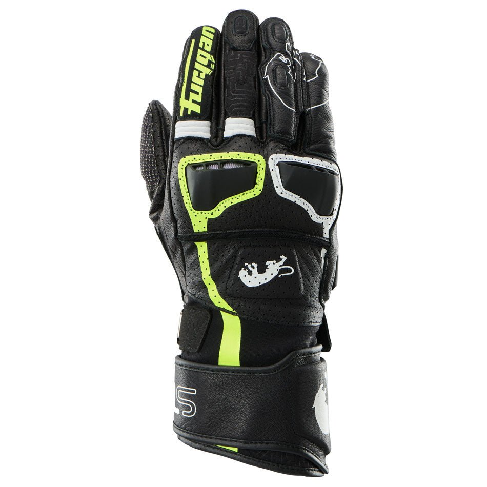 Gants Moto Furygan STYG15 VENTED Noir - Blanc - Jaune stab — Certifié CE - LE PRATIQUE DU MOTARD
