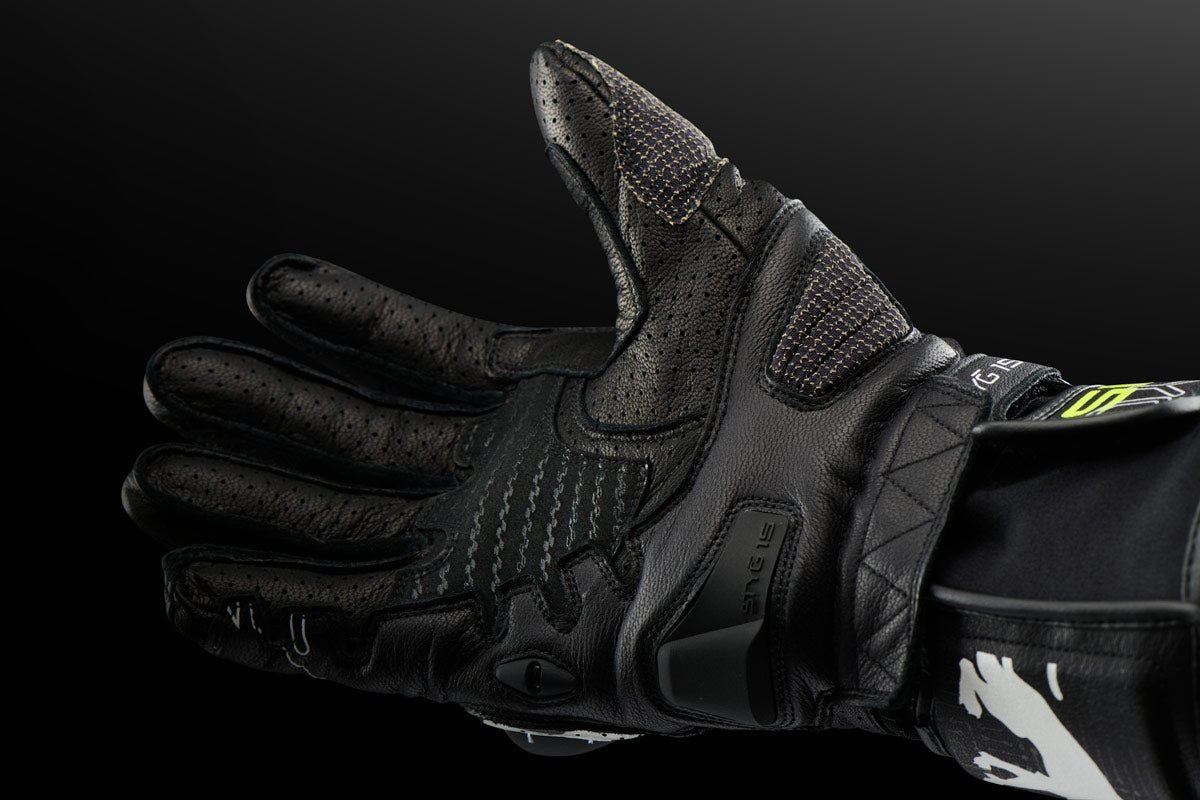 Gants Moto Furygan STYG15 VENTED Noir - Blanc - Jaune stab — Certifié CE - LE PRATIQUE DU MOTARD