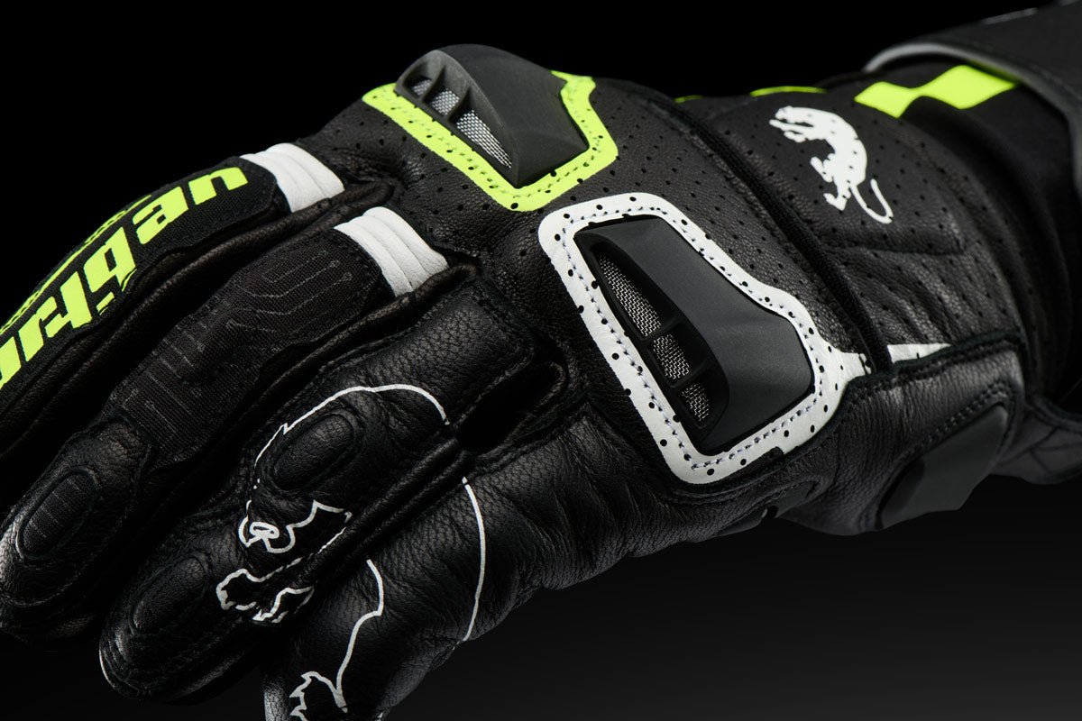 Gants Moto Furygan STYG15 VENTED Noir - Blanc - Jaune stab — Certifié CE - LE PRATIQUE DU MOTARD
