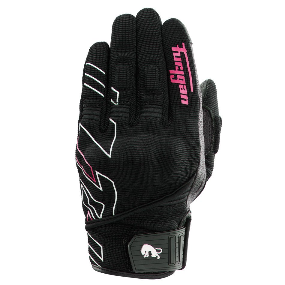 Gants Moto Furygan JET NEON D3O® LADY Noir - Blanc - Rose — Certifié CE - LE PRATIQUE DU MOTARD