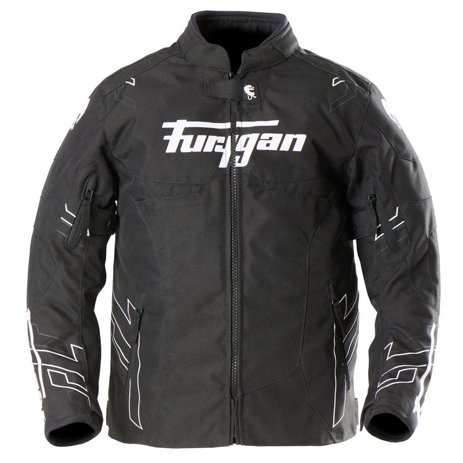 Blouson Moto Furygan NEON KID — Protection CE Niveau AA Noir - Blanc - Anthracite - LE PRATIQUE DU MOTARD