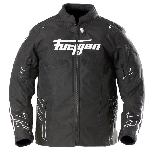 Blouson Moto Furygan NEON KID — Protection CE Niveau AA Noir - Blanc - Anthracite - LE PRATIQUE DU MOTARD