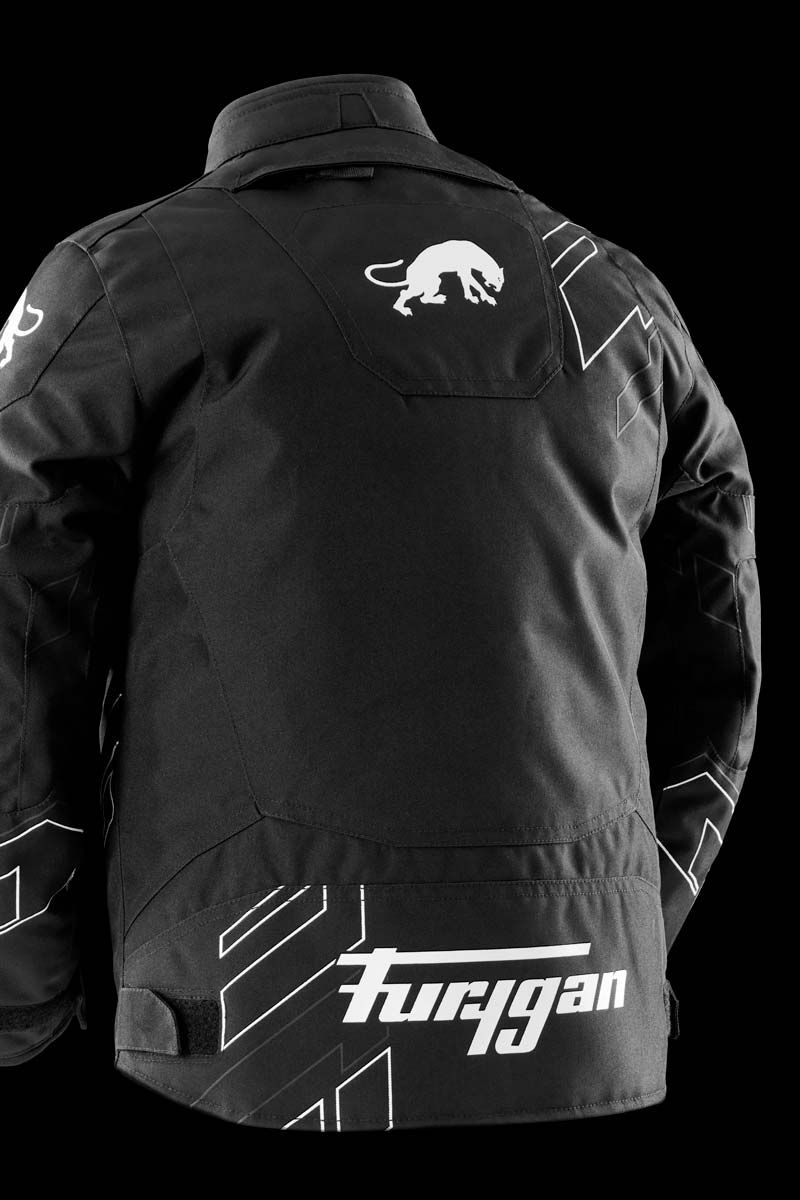 Blouson Moto Furygan NEON KID — Protection CE Niveau AA Noir - Blanc - Anthracite - LE PRATIQUE DU MOTARD