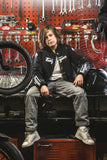 Blouson Moto Furygan NEON KID — Protection CE Niveau AA Noir - Blanc - Anthracite - LE PRATIQUE DU MOTARD