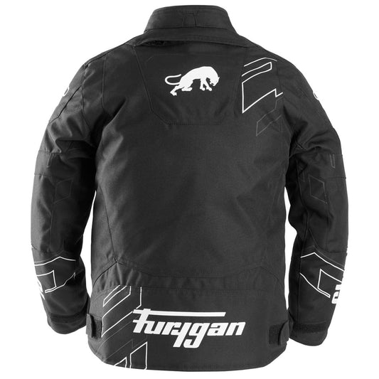 Blouson Moto Furygan NEON KID — Protection CE Niveau AA Noir - Blanc - Anthracite - LE PRATIQUE DU MOTARD