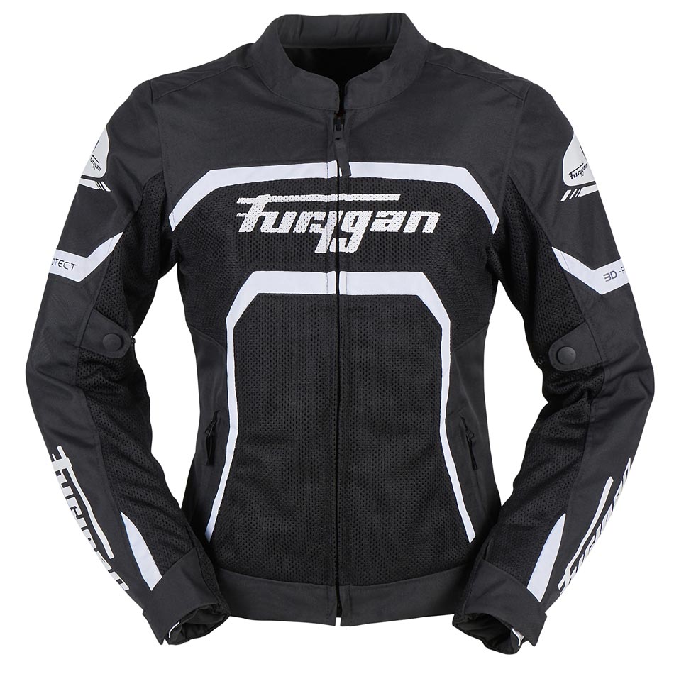 Blouson Moto Furygan MYSTIC EVO VENTED — Protection CE Niveau A Noir - Blanc - LE PRATIQUE DU MOTARD