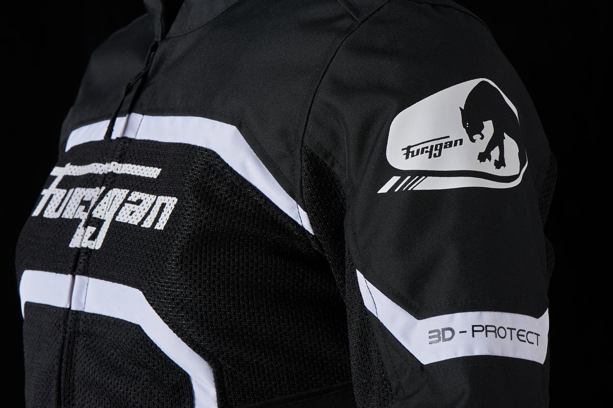 Blouson Moto Furygan MYSTIC EVO VENTED — Protection CE Niveau A Noir - Blanc - LE PRATIQUE DU MOTARD