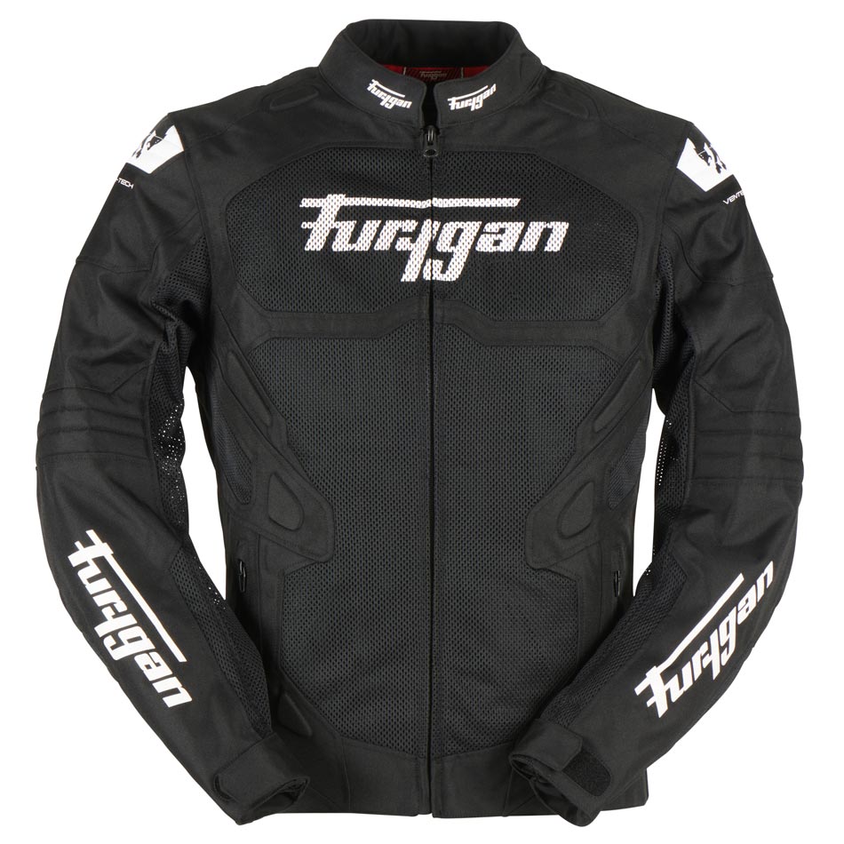 Blouson Moto Furygan ATOM VENTED EVO — Protection CE Niveau A Noir - Blanc - LE PRATIQUE DU MOTARD