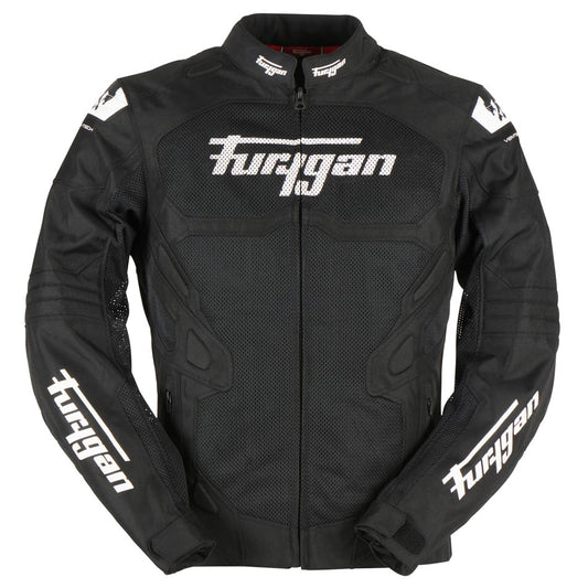 Blouson Moto Furygan ATOM VENTED EVO — Protection CE Niveau A Noir - Blanc - LE PRATIQUE DU MOTARD