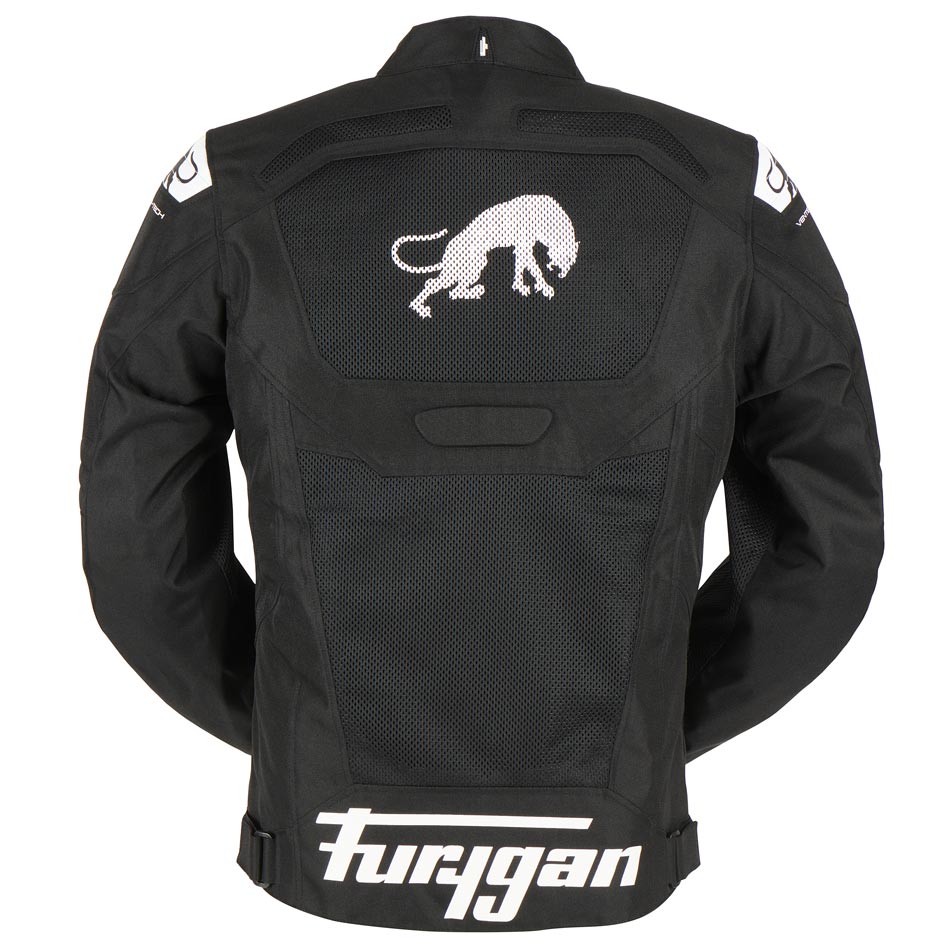 Blouson Moto Furygan ATOM VENTED EVO — Protection CE Niveau A Noir - Blanc - LE PRATIQUE DU MOTARD