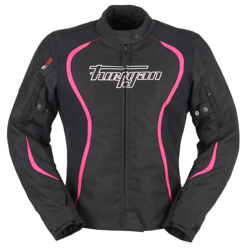 Blouson Moto Furygan ODESSA — Protection CE Niveau AA Noir - Blanc - Rose - LE PRATIQUE DU MOTARD