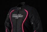 Blouson Moto Furygan ODESSA — Protection CE Niveau AA Noir - Blanc - Rose - LE PRATIQUE DU MOTARD