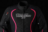 Blouson Moto Furygan ODESSA — Protection CE Niveau AA Noir - Blanc - Rose - LE PRATIQUE DU MOTARD